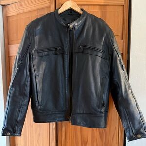 XElement black leather motorcycle Jacket